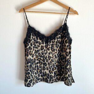 Lace-Trimmed Cheetah Print Camisole